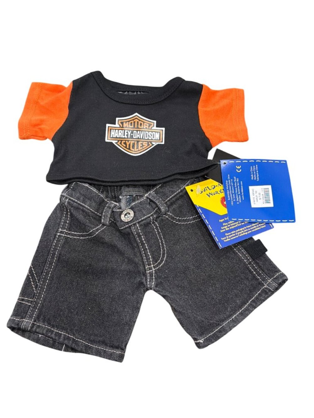 Build-A-Bear Workshop Harley-Davidson Outfit With Black Jeans & Logo Tee For Ted